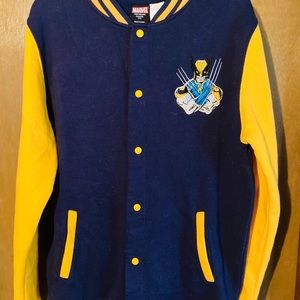 Vintage Marvel Wolverine Varsity Jacket Men’s Medium Yellow Snap Button